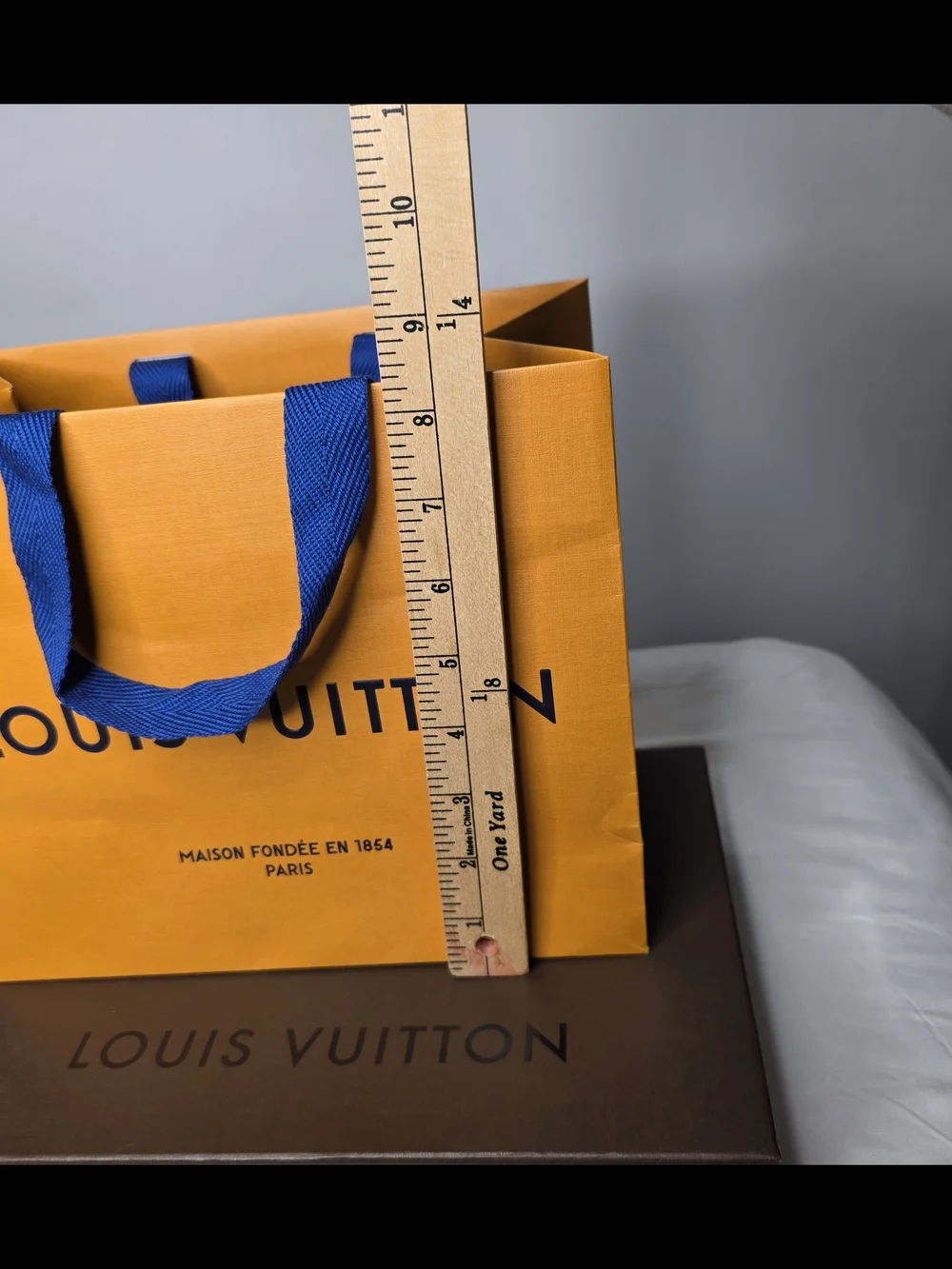Louis Vuitton Orange Paper Shopping Bag and Brown Gify Box